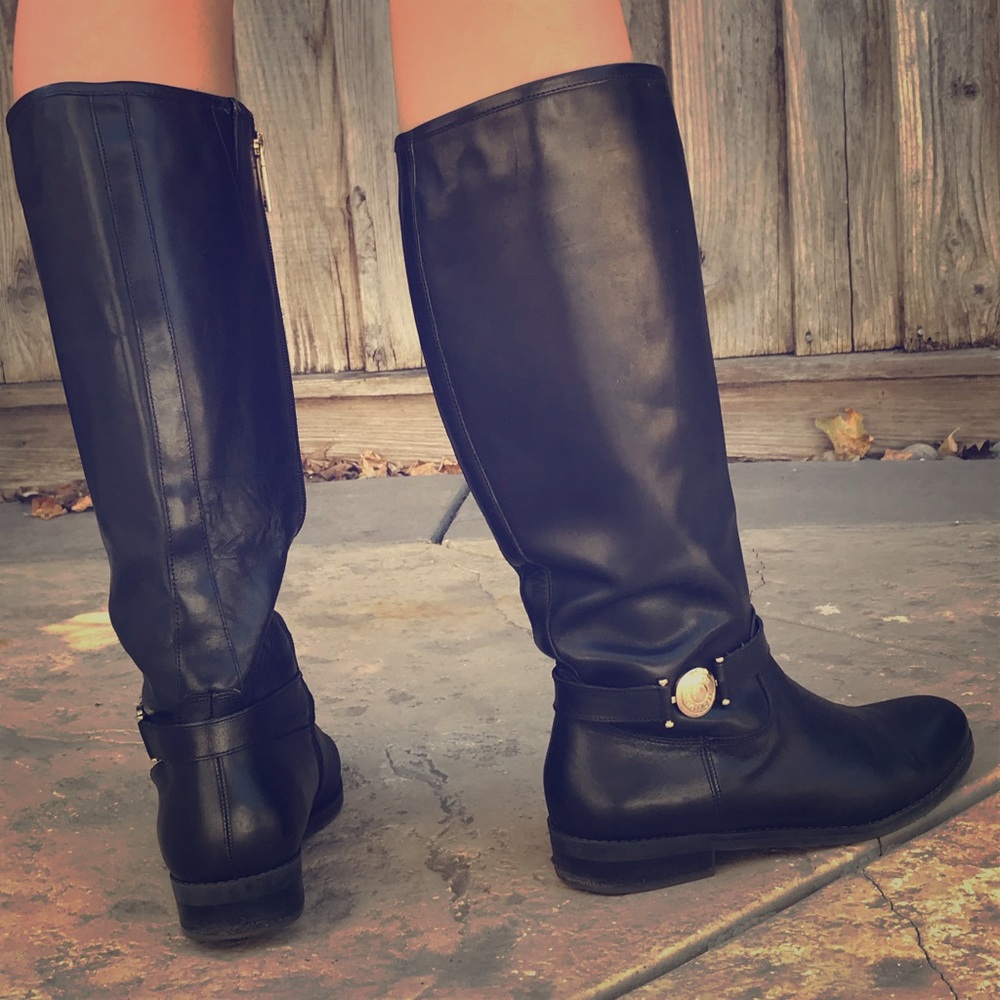 Genuine leather Tom Hilfiger riding boots 8.5